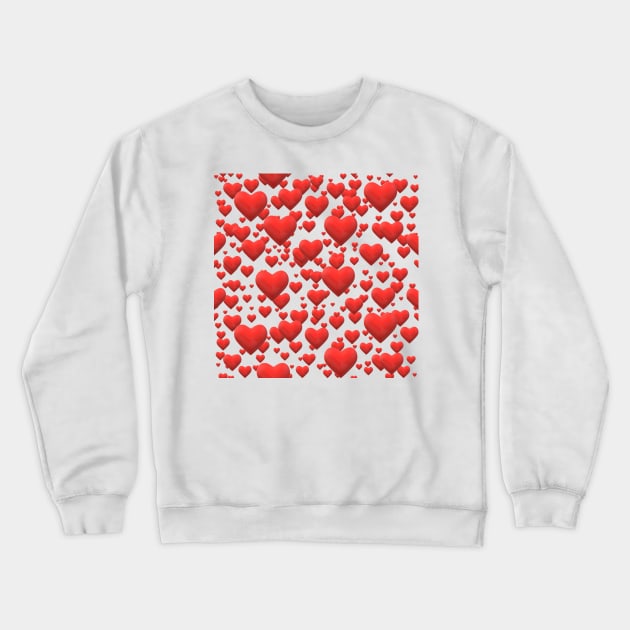 Hearts Pattern Crewneck Sweatshirt by Colin-Bentham